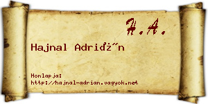 Hajnal Adrián névjegykártya