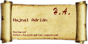 Hajnal Adrián névjegykártya